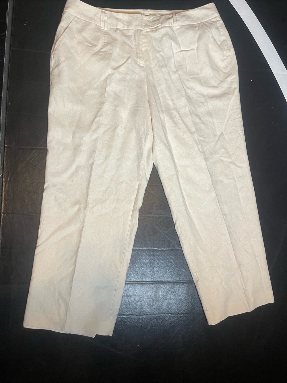 Cato 18W Petite Khaki Linen Blend Dress Pants